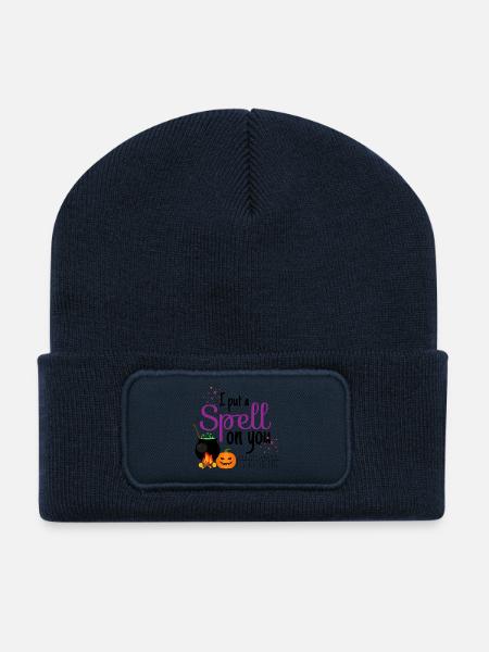 I Put A Spell On You - Halloween Zauberei Fluch - Recycelte Patch Beanie - French Navy