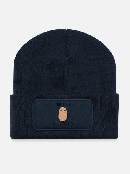 TRUST ME AT A POTATO - Recycled Patch Beanie - french navy