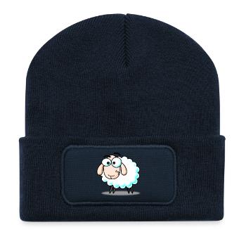 Sheep, lamb - Recycled Patch Beanie - french navy - Front