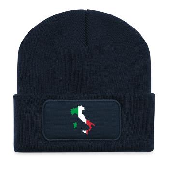 Italie - Beanie recyclé à patch - bleu marine - Devant