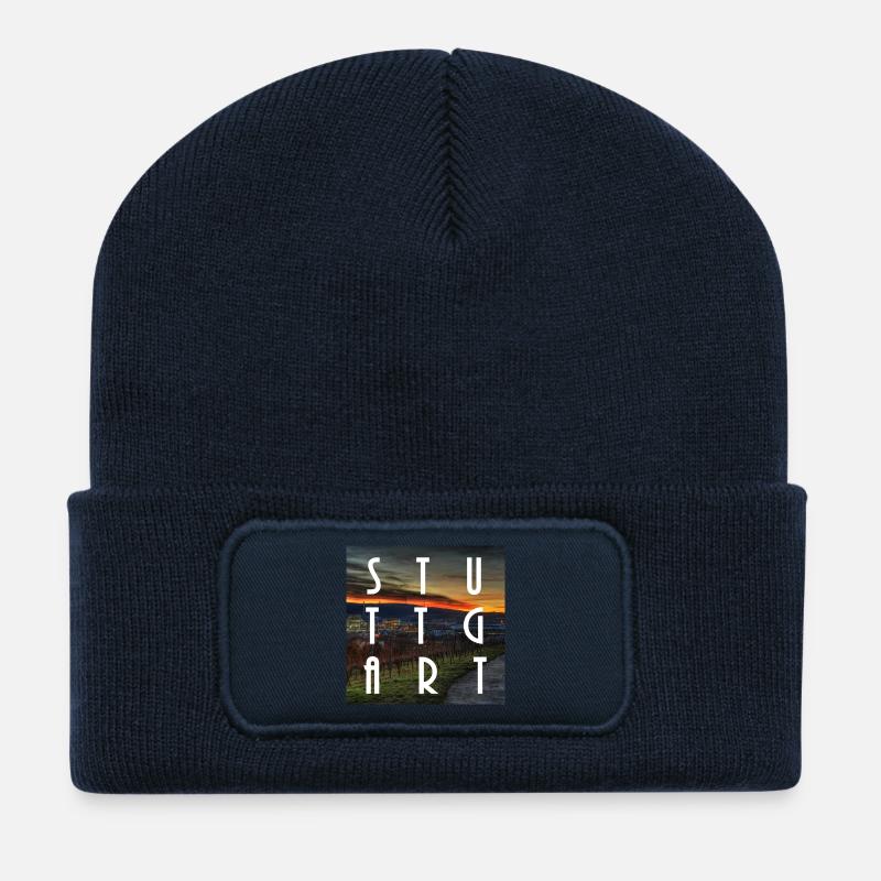 Stuttgart - Recycelte Patch Beanie - French Navy