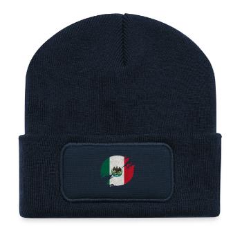 Mexico Circle / Flag Gift - Recycled Patch Beanie - french navy - Front