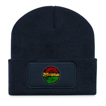 Conception abstraite de drapeau reggae rétro - Beanie recyclé à patch - bleu marine - Devant