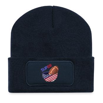American Football Finale Champions Lustig Team - Recycelte Patch Beanie - French Navy - Vorne