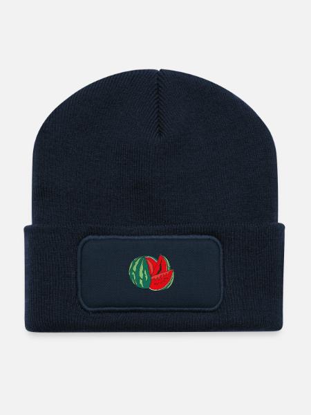 Melon Summer Fruit Delicious Fun Gift - Recycled Patch Beanie - french navy