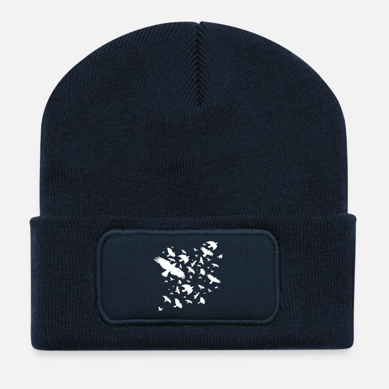 Vogelschwarm - Recycelte Patch Beanie - French Navy
