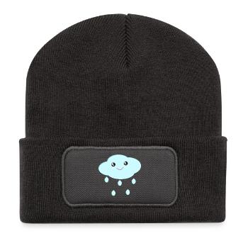 Nuage mignon cadeau de style kawaii nuage pour les enfants - Beanie recyclé à patch - charbon - Devant