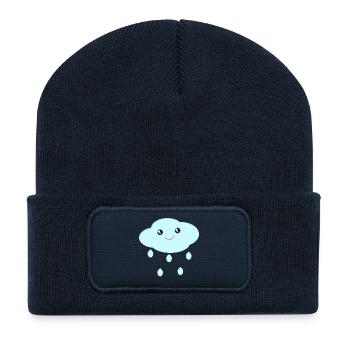 Cloud cute cloud kawaii style gift for kids - Recycled Patch Beanie - french navy - Front