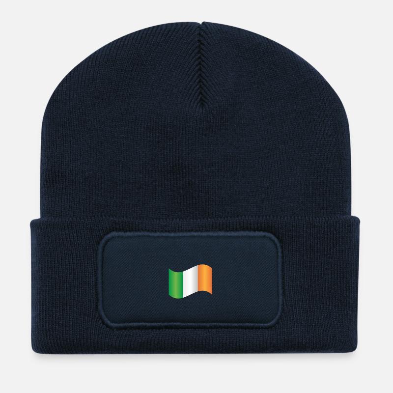 Irische Flagge - Recycelte Patch Beanie - French Navy