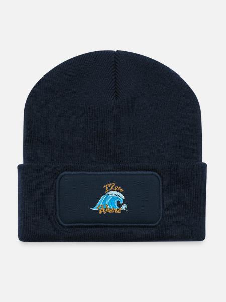 Surf sur le surf - Beanie recyclé à patch - bleu marine