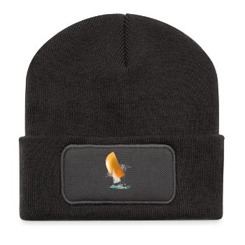 bateau à voile - Beanie recyclé à patch - charbon - Devant