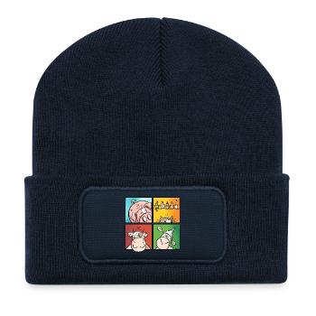 Funny Farm - Animaux - Beanie recyclé à patch - bleu marine - Devant