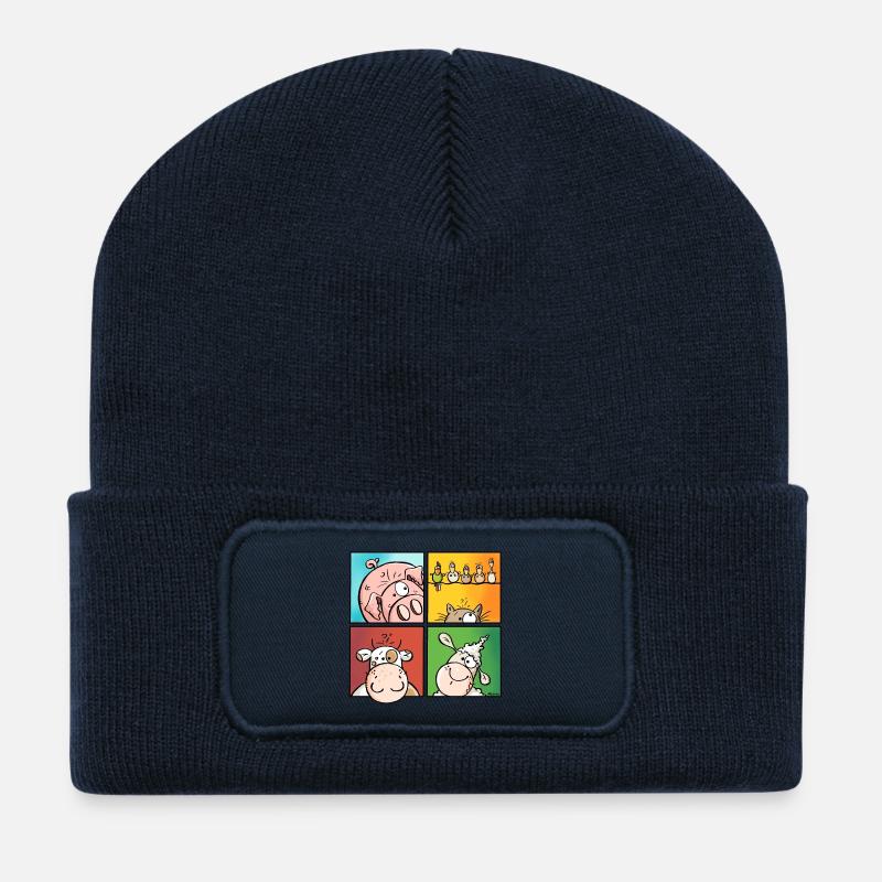 Funny Farm - Recycelte Patch Beanie - French Navy