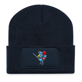 Knightly bird knight - design - Recycled Patch Beanie - french navy - Front