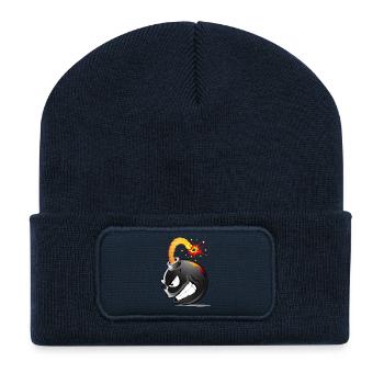Bombe, bombe, bombe avec la face explosée bombe # - Beanie recyclé à patch - bleu marine - Devant