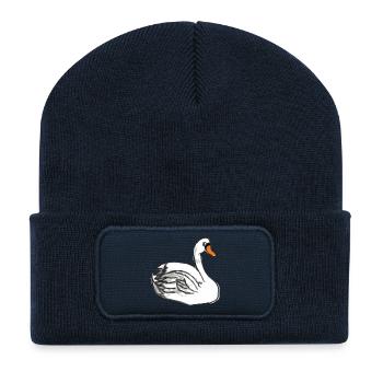 swan - Beanie recyclé à patch - bleu marine - Devant