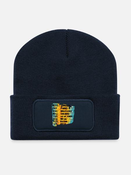 Style urbain Zone urbaine Art Design - Beanie recyclé à patch - bleu marine