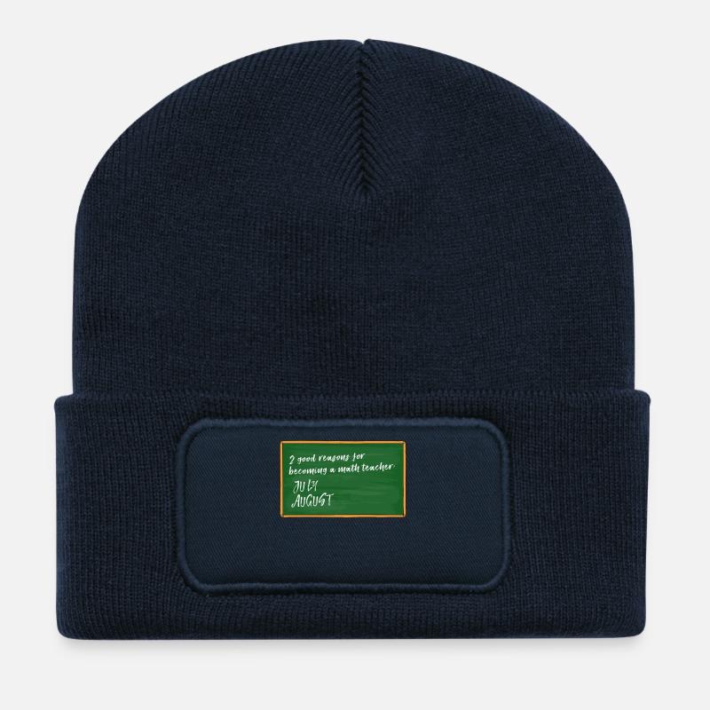Urlaub Lehrer Schullehrer Professor Lustig Sprüche - Recycelte Patch Beanie - French Navy