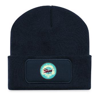 Detailed grasshopper illustration - Recycled Patch Beanie - french navy - Front