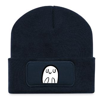 Cute UwU Ghost - Recycelte Patch Beanie - French Navy - Vorne
