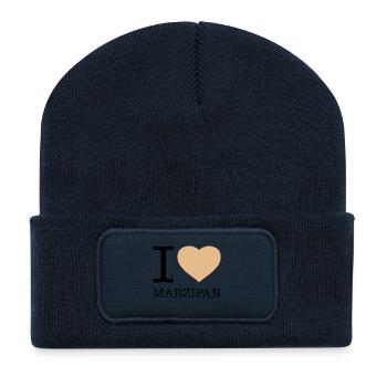 J'AIME LA MARZIPAN - Beanie recyclé à patch - bleu marine - Devant
