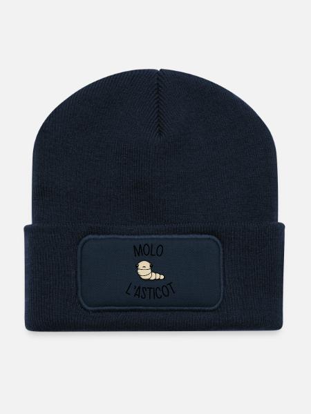 Molo l'asticot - Beanie recyclé à patch - bleu marine