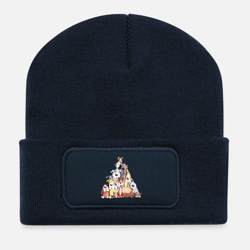 Mega Hundhaufen I Lustiges Hundemotiv I Hund - Recycelte Patch Beanie - French Navy