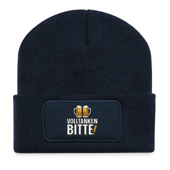 Volltanken Bitte! - Recycelte Patch Beanie - French Navy - Vorne