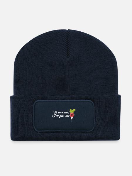 J'ai pas un radis - Beanie recyclé à patch - bleu marine