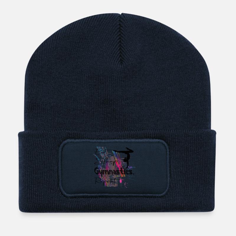 Eat Sleep Gymnastics Repeat Turnen Gymnastik - Recycelte Patch Beanie - French Navy