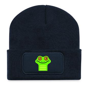 Cute Frog - Recycled Patch Beanie - french navy - Front