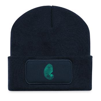 Motif d'Escargot Abstrait Teal - Beanie recyclé à patch - bleu marine - Devant