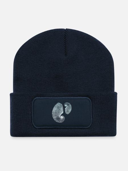 Minimalist spiral marine patterns - Recycled Patch Beanie - french navy