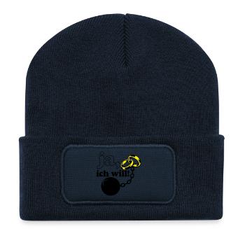 Junggesellenabschied , JGA ja ich will (25) - Recycelte Patch Beanie - French Navy - Vorne