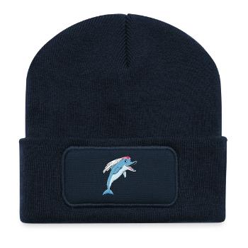Dolphin Bridal Veil Wedding - Recycled Patch Beanie - french navy - Front