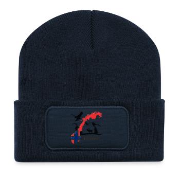 Norwegen Topographie Flagge Norway Design - Recycelte Patch Beanie - French Navy - Vorne