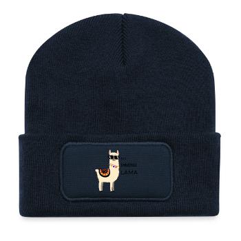 NO DRAMA LAMA - Recycled Patch Beanie - french navy - Front