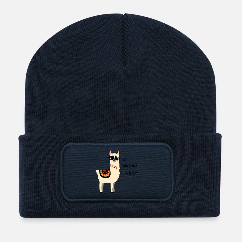 NO DRAMA LAMA - Recycelte Patch Beanie - French Navy