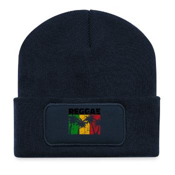 Reggae Caraïbes Jamaïque Reggae Music Music Vintage - Beanie recyclé à patch - bleu marine - Devant