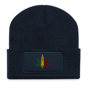 Reggae Jamaica Reggaeton Reggae Music Music Chilling - Recycled Patch Beanie - french navy - Front