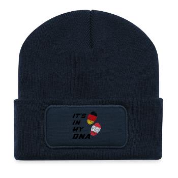 Es ist in meiner DNA Deutschland und Österreich - Recycelte Patch Beanie - French Navy - Vorne
