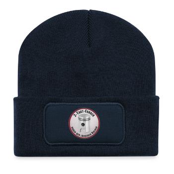 2-Takt-Fahrer haben den längeren Kolben - Recycelte Patch Beanie - French Navy - Vorne
