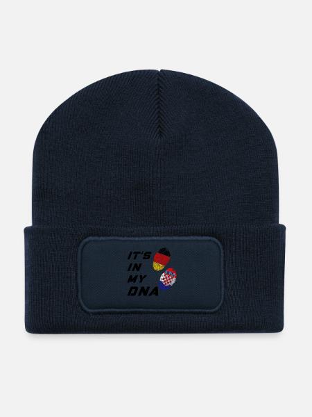 Es ist in meiner DNA Deutschland und Kroatien - Recycelte Patch Beanie - French Navy