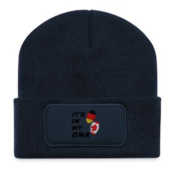C'est dans mon ADN l'Allemagne et le Canada - Beanie recyclé à patch - bleu marine - Devant
