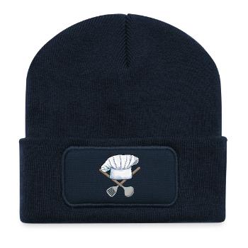 Cuisine de Chef’s Hat - Beanie recyclé à patch - bleu marine - Devant