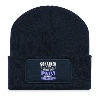 Schalker Papa | Schalke Vatertags Geschenkidee - Recycelte Patch Beanie - French Navy - Vorne