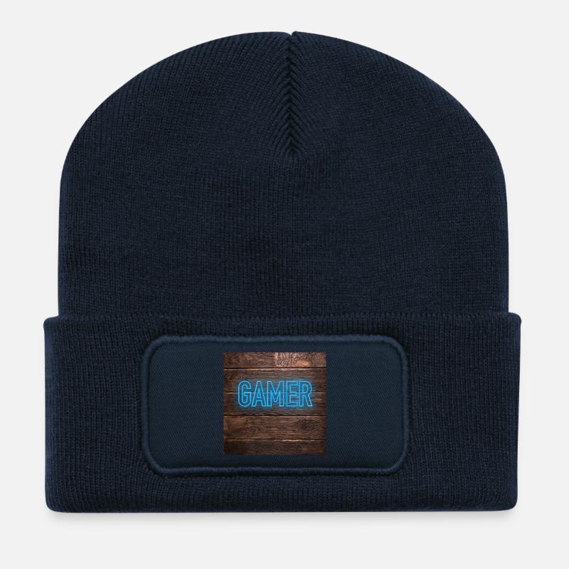 Gamer - Recycelte Patch Beanie - French Navy