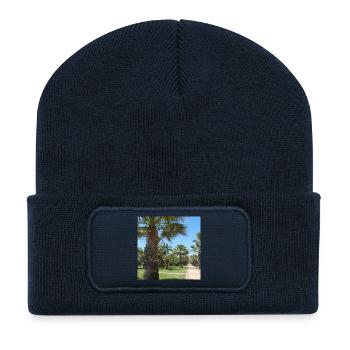 Palm trees vacation vacation trip Spain - Recycled Patch Beanie - french navy - Front