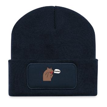 ours russe pelmeni cadeau racines russes - Beanie recyclé à patch - bleu marine - Devant