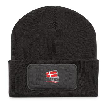 Denmark Souvenir Landmark, Denmark Flag Travel - Recycelte Patch Beanie - Dunkelgrau - Vorne